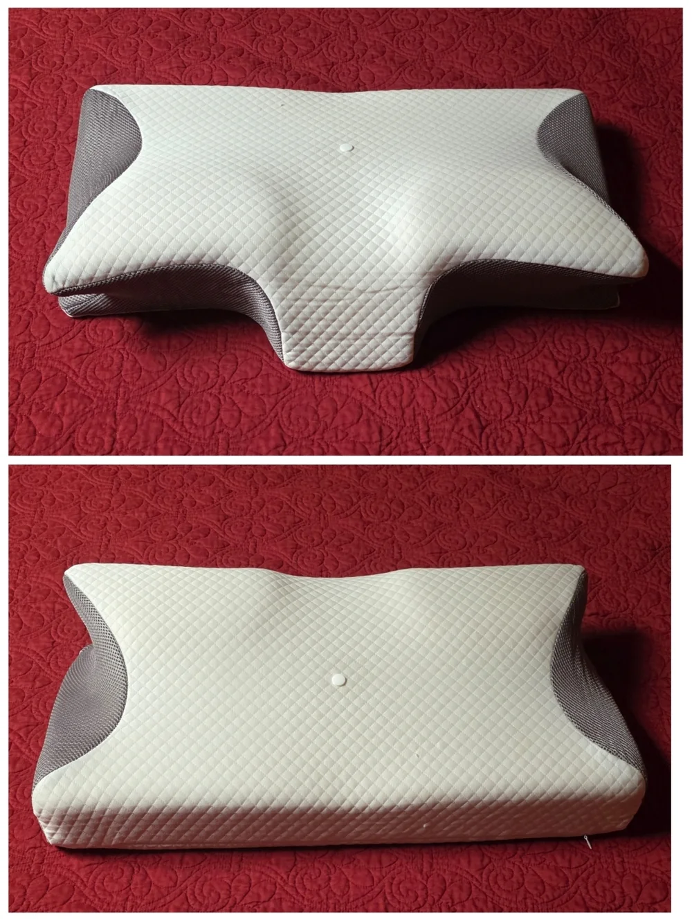 Contoured White Memory Foam Cevercal Neck Pillow Side Sleeper Back Sleeper NWOT